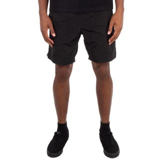 Ami Black Nylon Canvas Swim Shorts, Size Medium