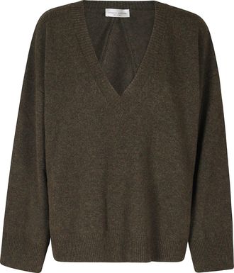 Roberto Collina Military V-Neck Superfine Merino Wool Sweater