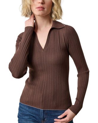 Lilla P Slim Fit Long Sleeve Rib Henley Sweater