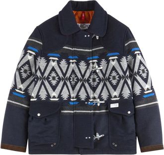 Fay 4 Ganci Jacquard Desertcode Archive Jacket - Heren - Winterjassen - Blauw - L - Wol - Jassen