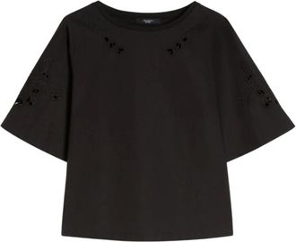 Max Mara Wkdtarga Top - Dames - T-shirts - Zwart - L - Katoen - Tops