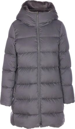 Herno padded hooded coat - women - Polyester/Polyamide/Down/Feather - 38 - Grey