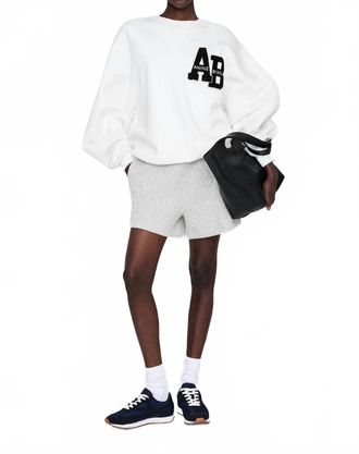 Anine Bing Kam Framed Monogram Short In Ivory And Black