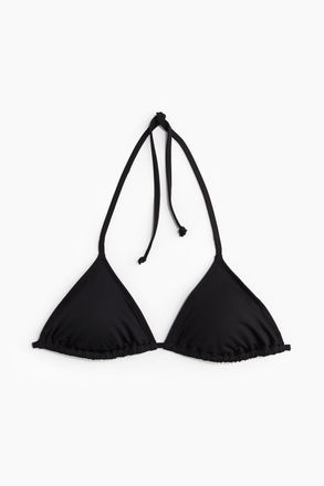H&M Wattiertes Triangel-Bikinitop - Schwarz