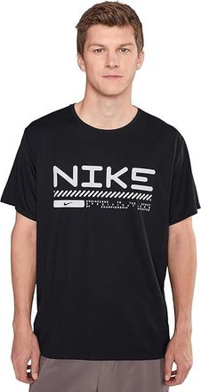 Nike Winter Miler Short Sleeve Top Mens Workout Black/Reflective Silver : 2XL, Polyester/Spandex