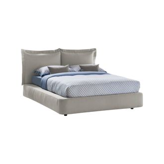 Dmora Talamo Italia - Cama Matrimonial Cornelia, Cama Contenedor Con Revestimiento De Tela, 100% Made In Italy, Apertura Frontal, Adecuado Para Colch&oacute;n 160x