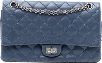 Chanel Pre-owned Womens Reissue 2.55 Aged Calfskin Double Flap 226 - Medium Blue Leather - One Size