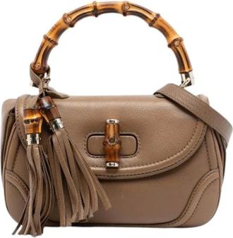 Gucci Pre-owned Handbags, female, Brown, Size: ONE SIZE Pre-owned New Bamboo Satchel