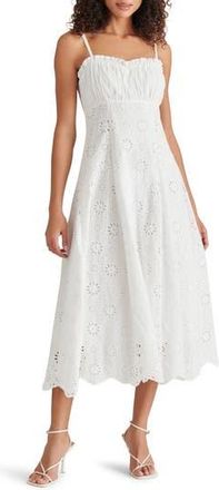 Steve Madden Ava Cotton Eyelet Midi Dress in White at Nordstrom Rack, Size Medium