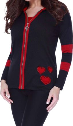 Angel Falling In Love Cardigan In Red/black