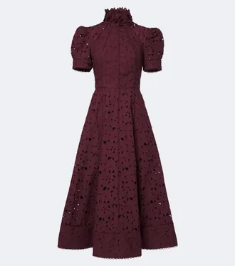 Rebecca Vallance Kitsu cotton guipure lace midi dress