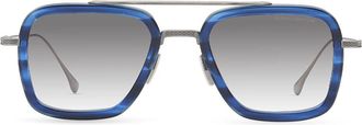 Dita Eyewear Flight.006 Bold Square Frame Sunglasses with Metal Double Bridge