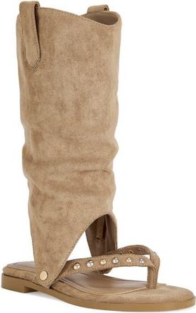 Azalea Wang Barrera Ankle Cuff Sandal in Tan at Nordstrom, Size 7.5