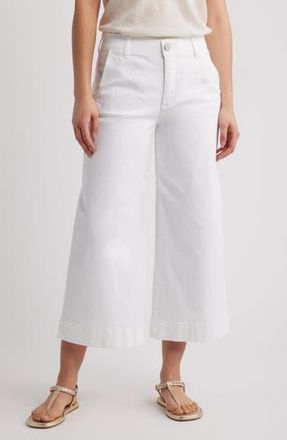 Wit & Wisdom Whitney Skyrise Crop Wide Leg Jeans in Optic White at Nordstrom Rack, Size 12