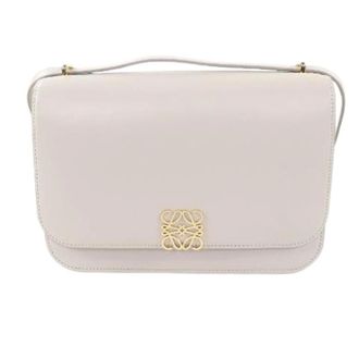 Loewe Pre-owned Goya Anagram Lederen Schoudertas - Dames - Pre-owned - Beige - Maat: ONE Size Leer