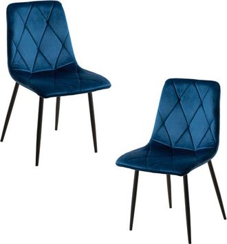 Regalos Miguel Packs Sillas Comedor - Pack 2 Sillas Lyke Terciopelo - Azul