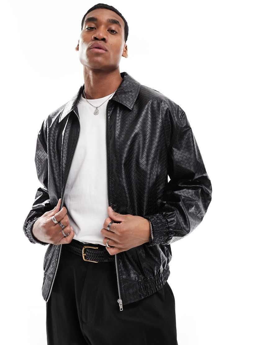 ジャケットその他 COSYHARU::Vegan Leather Flight Jumper:L[RESALE] Sale on 42 Faux Leather Jackets offers and gifts | Stylight