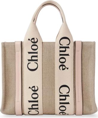 Chlo&eacute; Woody Small Tote - Dames - Shoppers - Beige - ONE Size - Leer - Tassen