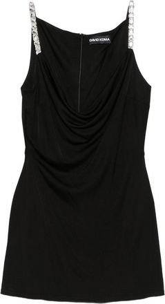 DAVID KOMA Crystal-embellished Cowl-neck Dress