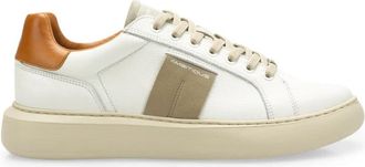 Ambitious Eclipse Logo Sneaker - Heren - Sneakers - Wit - 44 EU - Leer - Schoenen