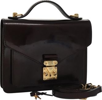 Louis Vuitton Monceau Handbag Vernis Burgundy Patent_Leather Handbag (Pre-Owned)