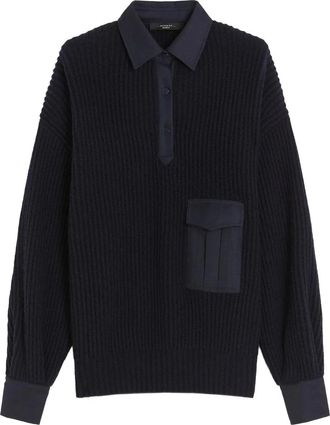 Max Mara Vanda ribbed pocket sweater - Blauw