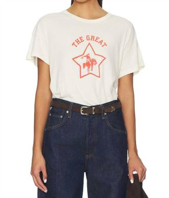 The Great. Rodeo Star Tee In Washed White