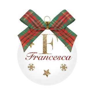 KASANOVA Pallina di Natale con nome Francesca, 10 cm in vetro