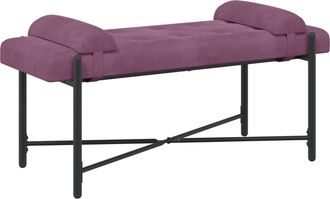 vidaXL Banco Con Botones Y Cojines Morado 110 X 40 X 46 Cm Terciopelo Vidaxl