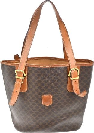Celine Vintage Macadam Canvas Brown Canvas Backpack Bag (Pre-Owned)