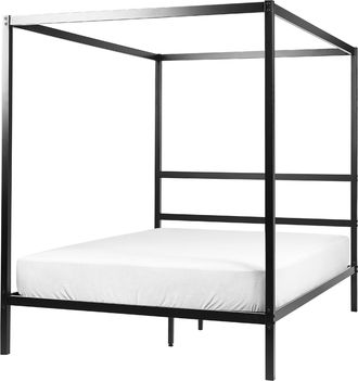Beliani Beliani - Cama Con Somier De Metal Negro 140 X 200 Cm Contrachapado Marco Dosel Lestards