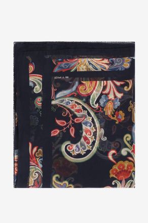 Etro Seidenmusselinschal mit Print Paisley Art Nouveau