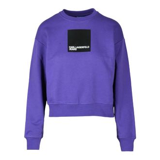 Karl Lagerfeld Jeans felpa - Dames - Sweatshirts - Paars - M - Katoen - Hoodies & sweatvesten