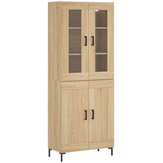 vidaXL Vidaxl - Aparador Alto Madera Contrachapada Color Roble 69,5x34x180 Cm