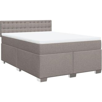 vidaXL Vidaxl - Cama Box Spring Con Colch&oacute;n Tela Gris Taupe 160x200 Cm