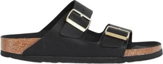 Birkenstock Arizona Sandalen met Anatomisch Voetbed - Heren - Sandalen - Zwart - 43 EU - Leer - Schoenen