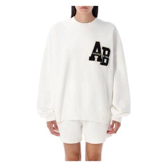 Anine Bing Hoodies & sweatvesten, Dames, Beige, S, Katoen, Miles Fleece Over