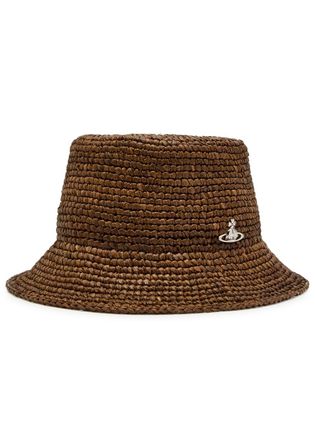 Vivienne Westwood Orb Raffia Bucket hat - Camel - S