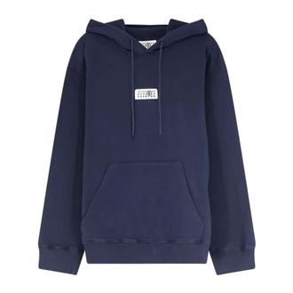 Maison Margiela Hoodies & sweatvesten, Heren, Blauw, M, Katoen, Logo Hoodie
