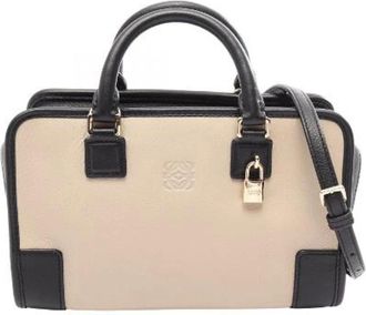 Loewe Vintage, unisex, Beige, ONE Size, Leer, Pre-owned Amazona 23 Leren 2way Handtas