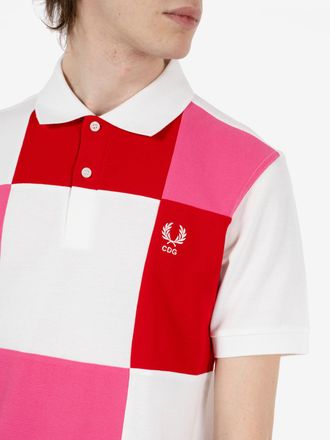 Comme Des Gar&ccedil;ons Polo a maniche corte CDG x Fred Perry white / red / pink