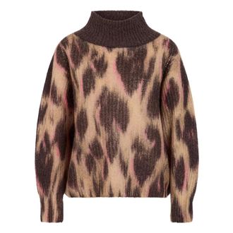 Marc Cain Leo Print Jumper - Knitwear - Mujer - Marr&oacute;n - XL