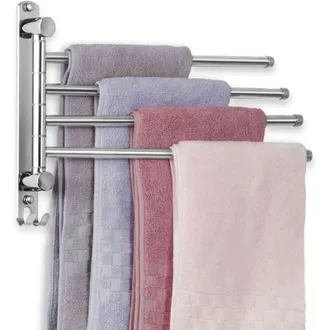 Elle Toallero De Ba&ntilde;o Con 4 Barras Giratorias De 180&deg;, Secador De Toallas De Acero Inoxidable, 34 Cm, Toallero De Pared Para Ba&ntilde;o, Cocina Y Lavabo - Platea