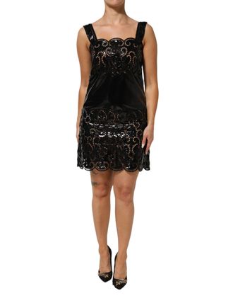 Dolce & Gabbana Black Cut Out A-line Sheath Mini Womens Dress