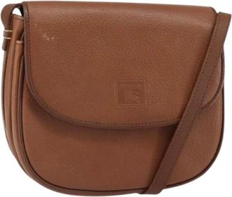 Burberry Pre-owned Cross Body Bags, female, Brown, Size: ONE SIZE Pre-owned Leather Shoulder Bag