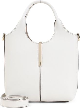Tod's Natural White Lime Suede Leather Ebr Shopping Bag-Donna