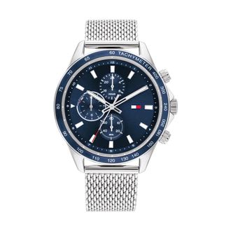 Tommy Hilfiger Accessoires, Heren, Grijs, ONE Size, Miles Mesh Armband Horloge