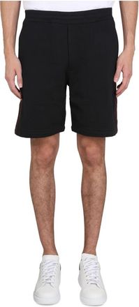 Alexander McQueen Sweat Shorts Logo Tape - Heren - Korte Broeken - Zwart - XL - Katoen - Korte Broeken