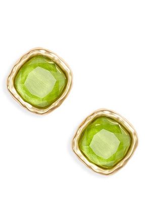 Karine Sultan Bezel Glass Stud Earring in Gold at Nordstrom
