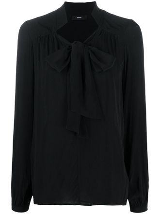 Diesel Blusa con collo lavalli&egrave;re - Nero